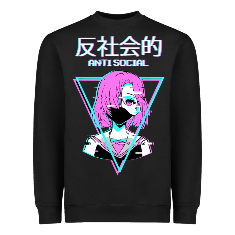 Antisocial Wave Anime Heavyweight Sweatshirt by artisFamous | Teevron