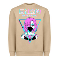 Mushroom antisocial wave anime Heavyweight Sweatshirt - artisFamous