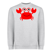 Heather Grey Red Crab Heavyweight Sweatshirt - artisFamous