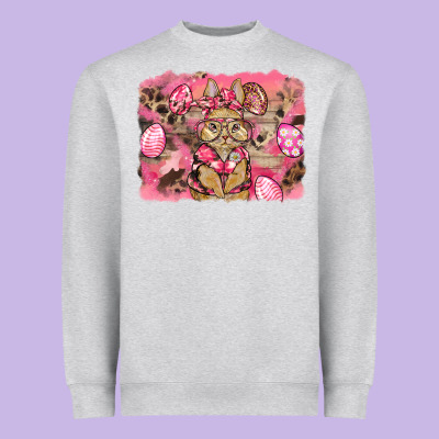 Pink Camouflage Bunny Background Heavyweight Sweatshirt Designed By Barkaloodesign