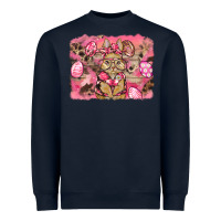 Navy pink camouflage bunny background Heavyweight Sweatshirt - BarkalooDesign