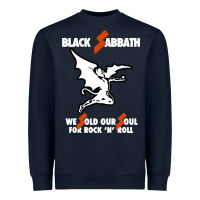 Navy black rock and roll Heavyweight Sweatshirt - artisFamous