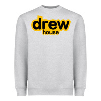 Heather Grey drew smile house Heavyweight Sweatshirt - artisFamous