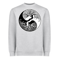 Heather Grey tree of life yin yang Heavyweight Sweatshirt - artisFamous