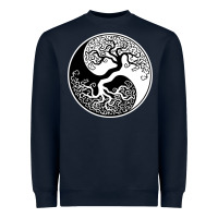 Navy tree of life yin yang Heavyweight Sweatshirt - artisFamous