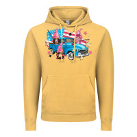 Vintage Mustard American truck gnomes Vintage Hoodie - FaDigitalArtStudio