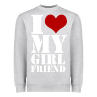 Heather Grey i heart my girlfriend shirt Heavyweight Sweatshirt - artisFamous