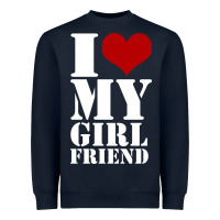 Navy i heart my girlfriend shirt Heavyweight Sweatshirt - artisFamous