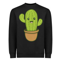 Black happy cactus hug me please Heavyweight Sweatshirt - artisFamous