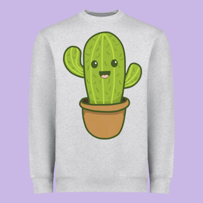 Happy Cactus Hug Me Please Heavyweight Sweatshirt Designed By Artisfamous