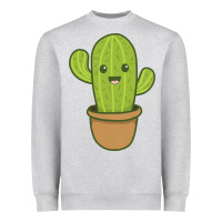 Heather Grey happy cactus hug me please Heavyweight Sweatshirt - artisFamous