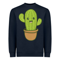 Navy happy cactus hug me please Heavyweight Sweatshirt - artisFamous