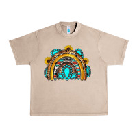 Western Gemstones Sunflowers Rainbow Urban Heavy Tee | Teevron