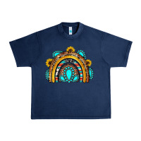 Navy western gemstones sunflowers rainbow Urban Heavy Tee - OliviaCreatesArt