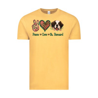 Vintage Mustard Peace Love St. Bernard Vintage Tee - Jasminsmagicworld