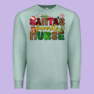 Santas Favorite Nurse Premium Sweatshirt Designed By Adodesignshop