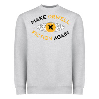 Heather Grey make orwell fiction again Heavyweight Sweatshirt - artisFamous
