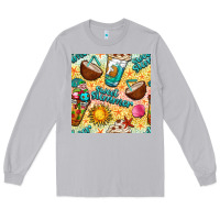 Moon Dust sweet summer coffee cups with colorful leopard and sea stars seamless  Long Sleeve Tee - BundleAndBundleShop