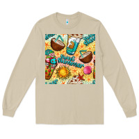 Mushroom sweet summer coffee cups with colorful leopard and sea stars seamless  Long Sleeve Tee - BundleAndBundleShop