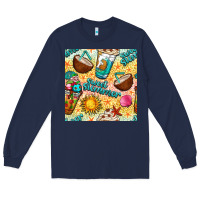 Sweet Summer Coffee Cups With Colorful Leopard And Sea Stars Seamless  Long Sleeve Tee | Teevron