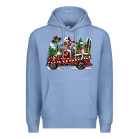 Colony Blue festive farm animal christmas truck Premium Hoodie - CowhideDigitalArt