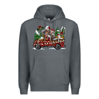 Rock festive farm animal christmas truck Premium Hoodie - CowhideDigitalArt