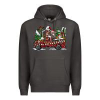 Smoke festive farm animal christmas truck Premium Hoodie - CowhideDigitalArt
