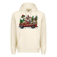 Tofu festive farm animal christmas truck Premium Hoodie - CowhideDigitalArt