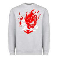 Heather Grey cyberpunk 2077 Heavyweight Sweatshirt - artisFamous