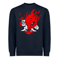 Navy cyberpunk 2077 Heavyweight Sweatshirt - artisFamous