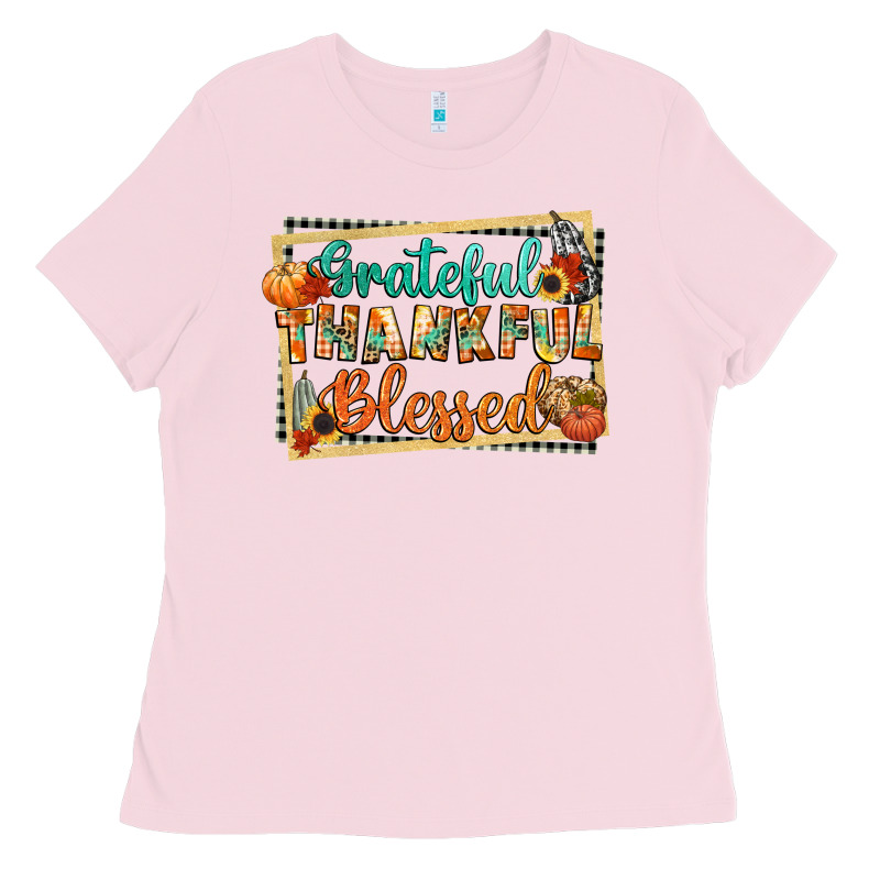 Thankful Grateful Blessed Ladies Tee by CowGirlArtShop | Teevron