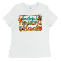 White thankful grateful blessed Ladies Tee - CowGirlArtShop