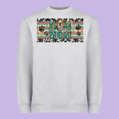 Dog Mom English Bulldog License Plate Template Heavyweight Sweatshirt Designed By Barkaloodesign