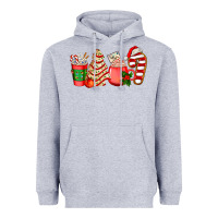 Heather Grey christmas tree cake and coffee cups ado Heavyweight Hoodie - AdoDesignShop