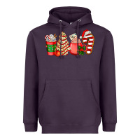 Plum christmas tree cake and coffee cups ado Heavyweight Hoodie - AdoDesignShop