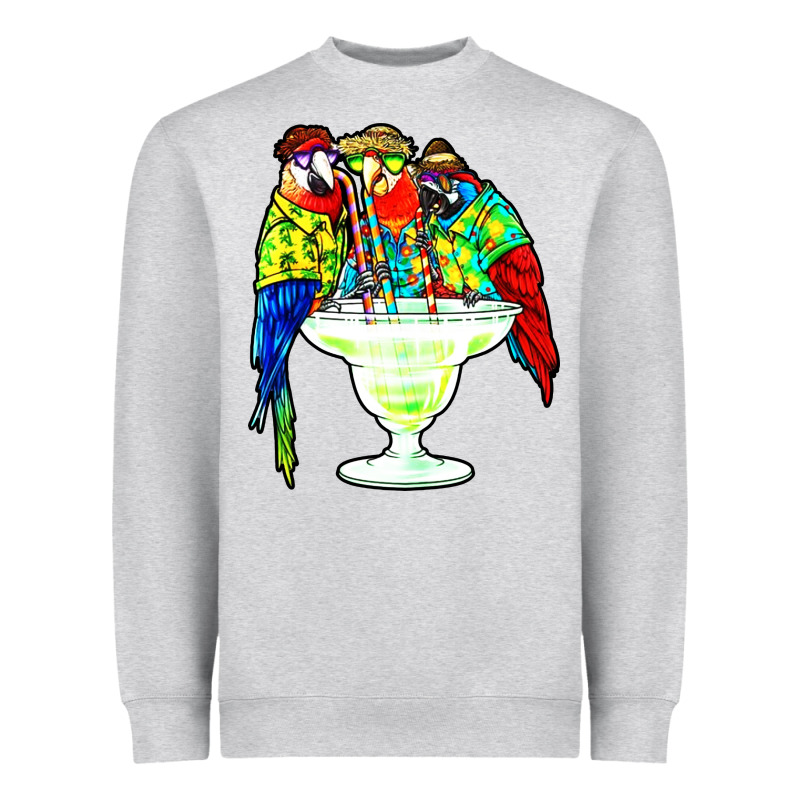 Parrots Drinking Margarita Hawaiian Heavyweight Sweatshirt by artisFamous | Teevron