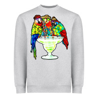 Heather Grey parrots drinking margarita hawaiian Heavyweight Sweatshirt - artisFamous