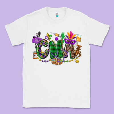 Cma Mardi Gras Cowgirl Classic Tee Designed By Cowgirlartshop