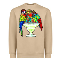 Mushroom parrots drinking margarita hawaiian Heavyweight Sweatshirt - artisFamous