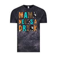 Cloud Black Mama Needs a Drink Vintage Tee - CowCowDesign