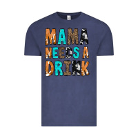 Vintage Denim Mama Needs a Drink Vintage Tee - CowCowDesign