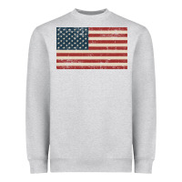 Heather Grey american flag Heavyweight Sweatshirt - artisFamous