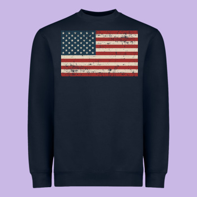 American Flag Heavyweight Sweatshirt Designed By Artisfamous