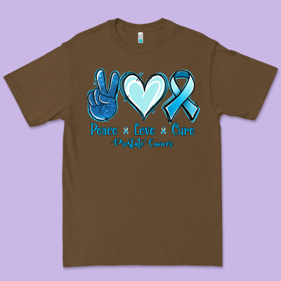 Peace Love Cure Prostate Cancer Premium Tee Designed By Jasminsmagicworld