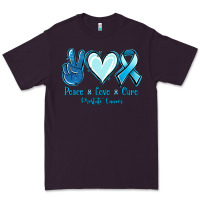 Plum Peace Love Cure Prostate Cancer Premium Tee - Jasminsmagicworld