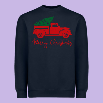 Vintage Red Truck With Christmas Heavyweight Sweatshirt Designed By Artisfamous