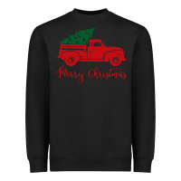 Black vintage red truck with christmas Heavyweight Sweatshirt - artisFamous