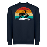 Navy vintage tractor Heavyweight Sweatshirt - artisFamous