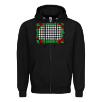 Black christmas black and white background Zipper Hoodie - BarkalooDesign