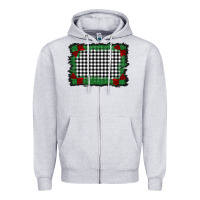 Heather Grey christmas black and white background Zipper Hoodie - BarkalooDesign